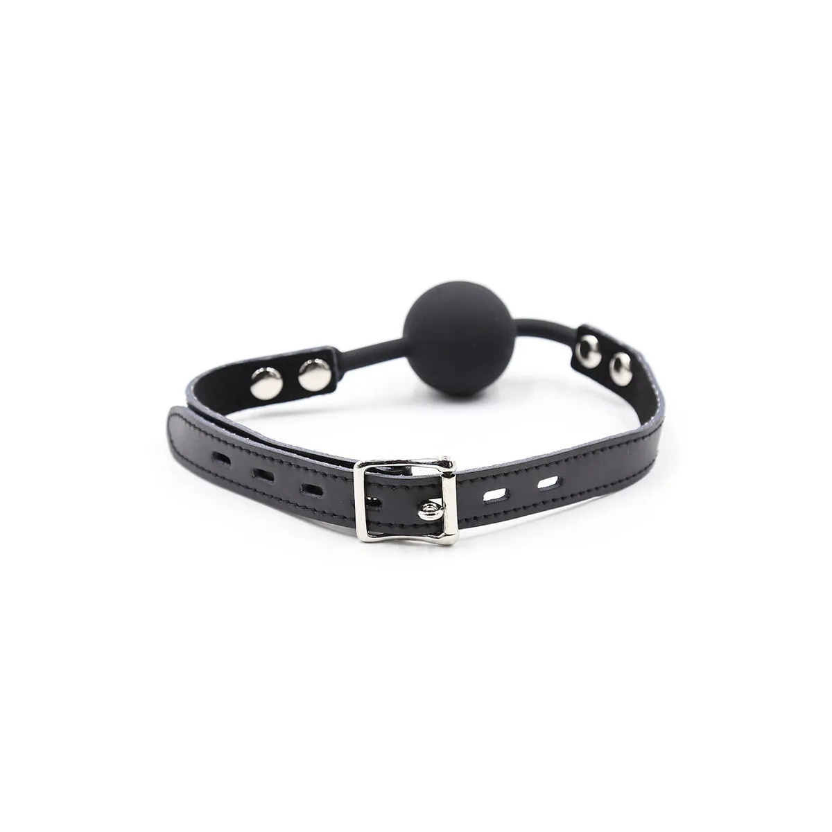 Silikon-Ballgag mit Ledergürtel (VORHÄNGESCHLOSS Inklusive) von Ohmama Fetish | Fesselliebe.de