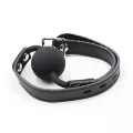Silikon-Ballgag mit Ledergürtel (VORHÄNGESCHLOSS Inklusive) von Ohmama Fetish