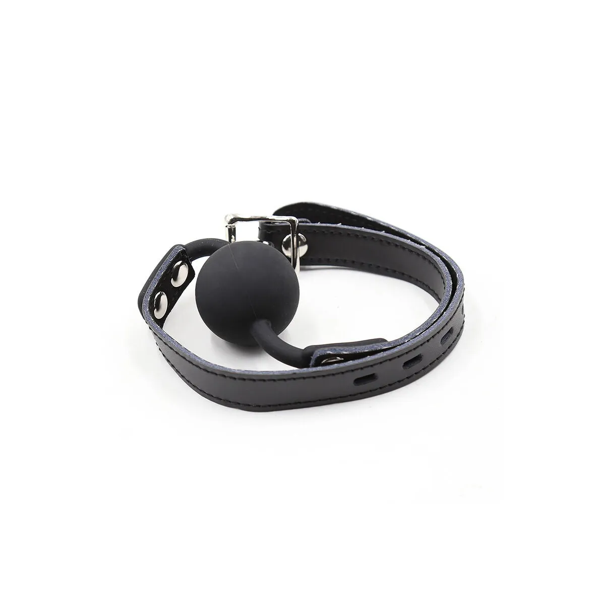 Silikon-Ballgag mit Ledergürtel (VORHÄNGESCHLOSS Inklusive) von Ohmama Fetish | Fesselliebe.de