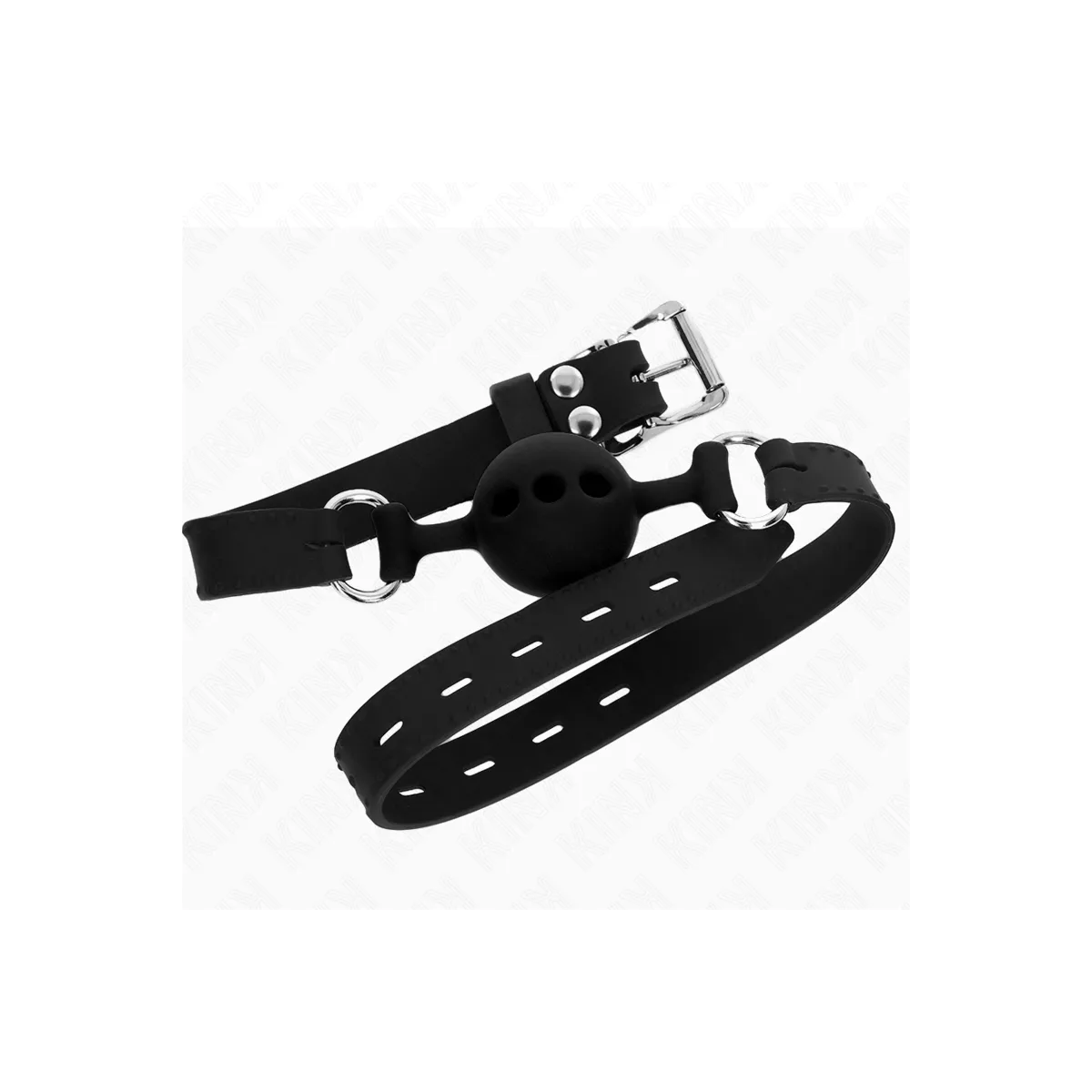 Vollsilikon-Klappen 55 X 2 cm mit 4 cm Kugel Grösse S Schwarz Verstellbar 35-51 cm von Kink Collar & Gag | Fesselliebe.de