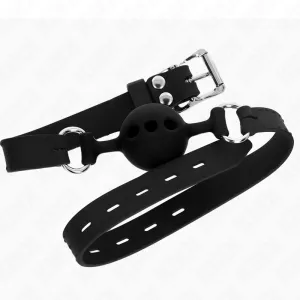 Vollsilikon-Klappen 55 X 2 cm mit 4 cm Kugel Grösse S Schwarz Verstellbar 35-51 cm von Kink Collar & Gag