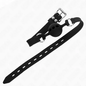 Vollsilikon-Klappen 55 X 2 cm mit 4 cm Kugel Grösse S Schwarz Verstellbar 35-51 cm von Kink Collar & Gag