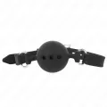 Vollsilikon-Klappen 55 X 2 cm mit 4,5 cm Kugel Grösse M Schwarz Verstellbar 35-51 cm von Kink Collar & Gag