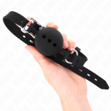 Vollsilikon-Klappen 55 X 2 cm mit 4,5 cm Kugel Grösse M Schwarz Verstellbar 35-51 cm von Kink Collar & Gag | Fesselliebe.de