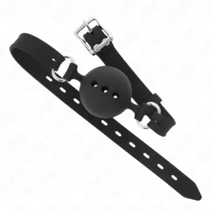Vollsilikon-Klappen 55 X 2 cm mit 4,5 cm Kugel Grösse M Schwarz Verstellbar 35-51 cm von Kink Collar & Gag