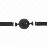 Vollsilikon-Klappen 55 X 2 cm mit 4,5 cm Kugel Grösse M Schwarz Verstellbar 35-51 cm von Kink Collar & Gag | Fesselliebe.de