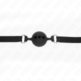 Vollsilikon-Klappen 55 X 2 cm mit 5 cm Kugel Grösse L Schwarz Verstellbar 35-51 cm von Kink Collar & Gag | Fesselliebe.de