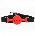 Vollsilikon-Klappen 55 X 2 cm mit 4 cm Kugel Grösse S Rot Verstellbar 35-51 cm von Kink Collar & Gag