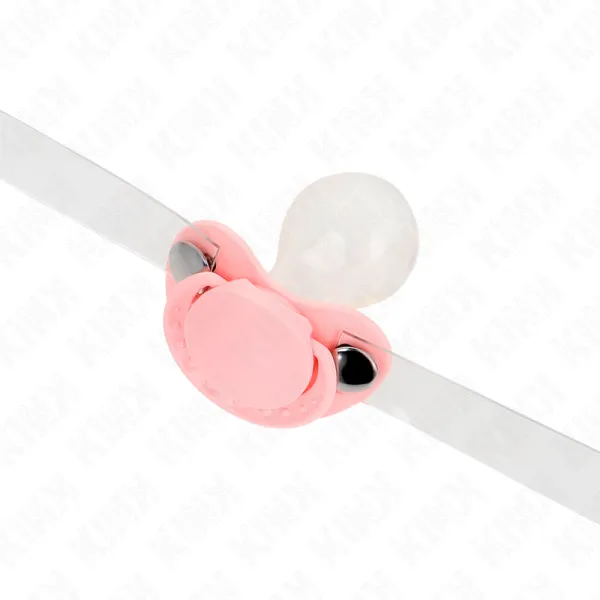 Rosa Schnullerform-Spitze 5,5 X 4 cm Verstellbar 43-60 cm von Kink Collar & Gag | Fesselliebe.de