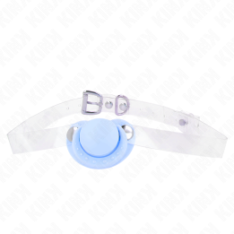 Hellblauer Schnullerform-Sprudel 5,5 X 4 cm Verstellbar 43-60 cm von Kink Collar & Gag | Fesselliebe.de