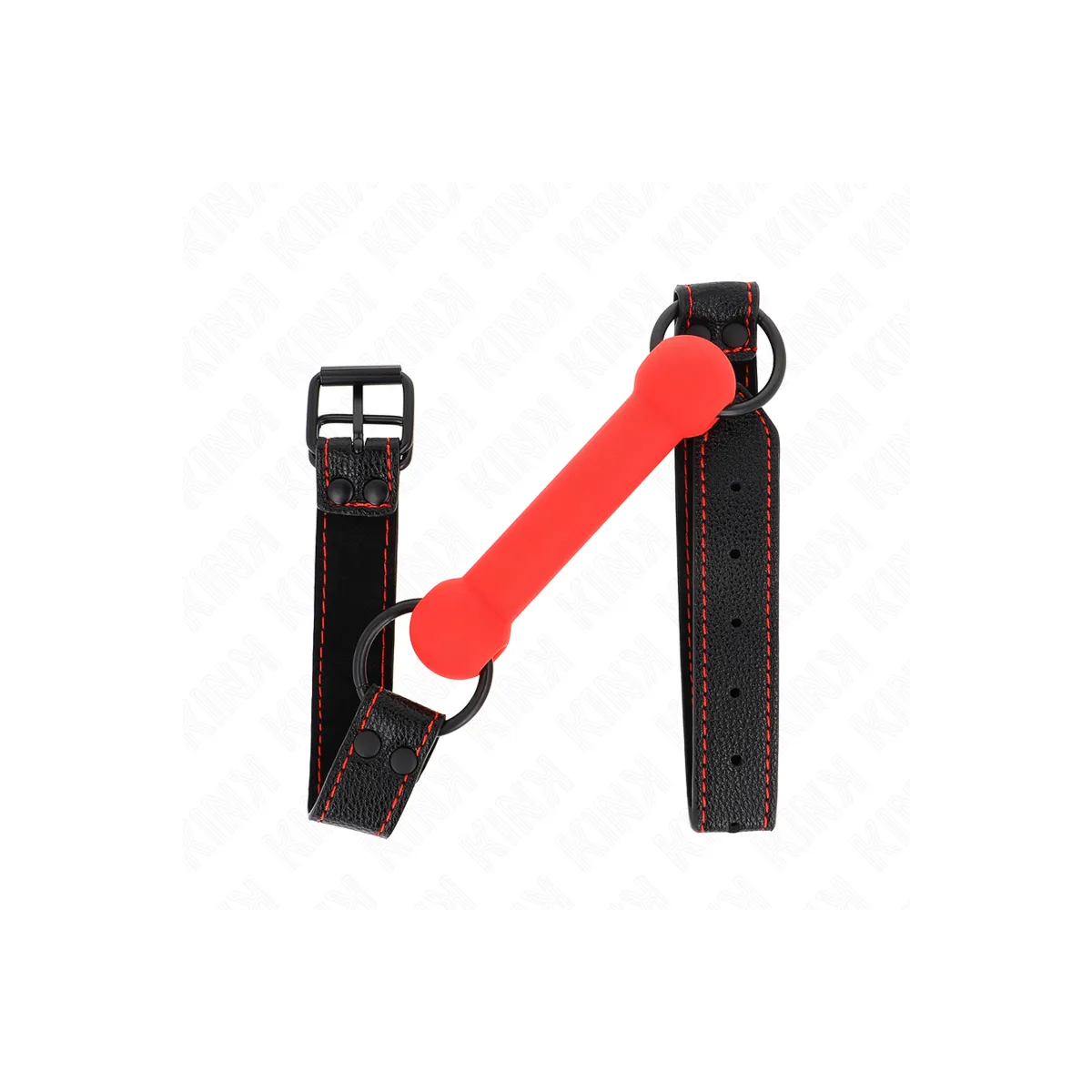 Knochengag mit Kunstlederband Rot Verstellbar 41-57 cm von Kink Collar & Gag | Fesselliebe.de
