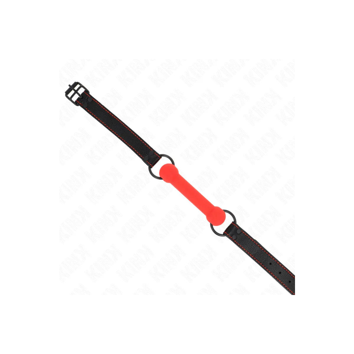 Knochengag mit Kunstlederband Rot Verstellbar 41-57 cm von Kink Collar & Gag | Fesselliebe.de