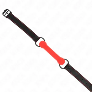 Knochengag mit Kunstlederband Rot Verstellbar 41-57 cm von Kink Collar & Gag