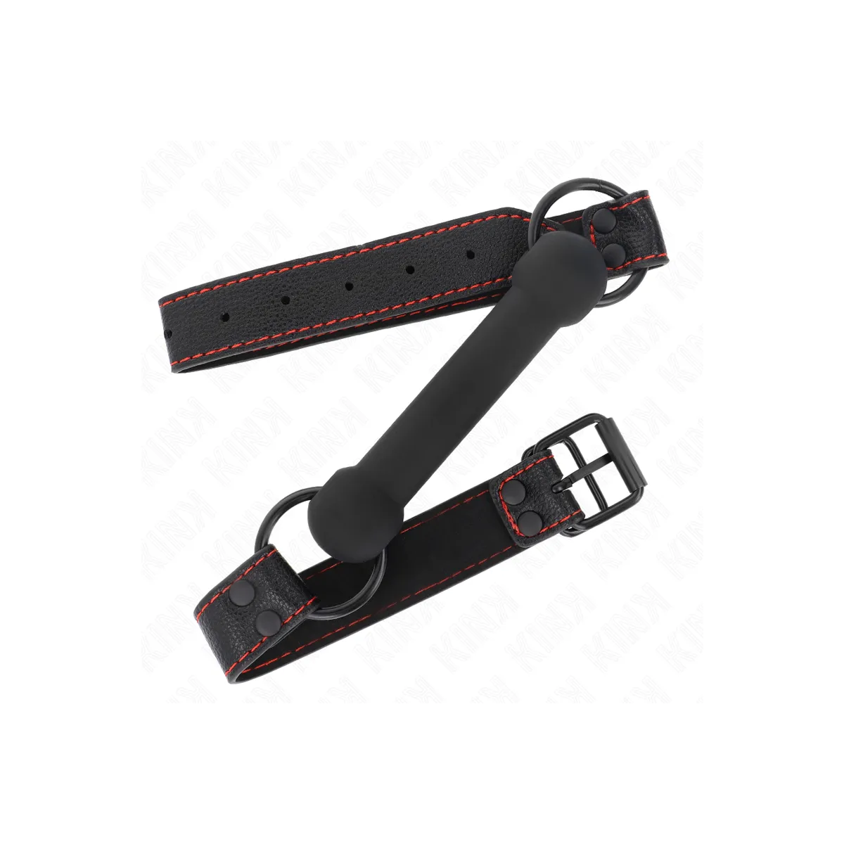 Knochengag mit Kunstledergurt Schwarz Verstellbar 41-57 cm von Kink Collar & Gag | Fesselliebe.de