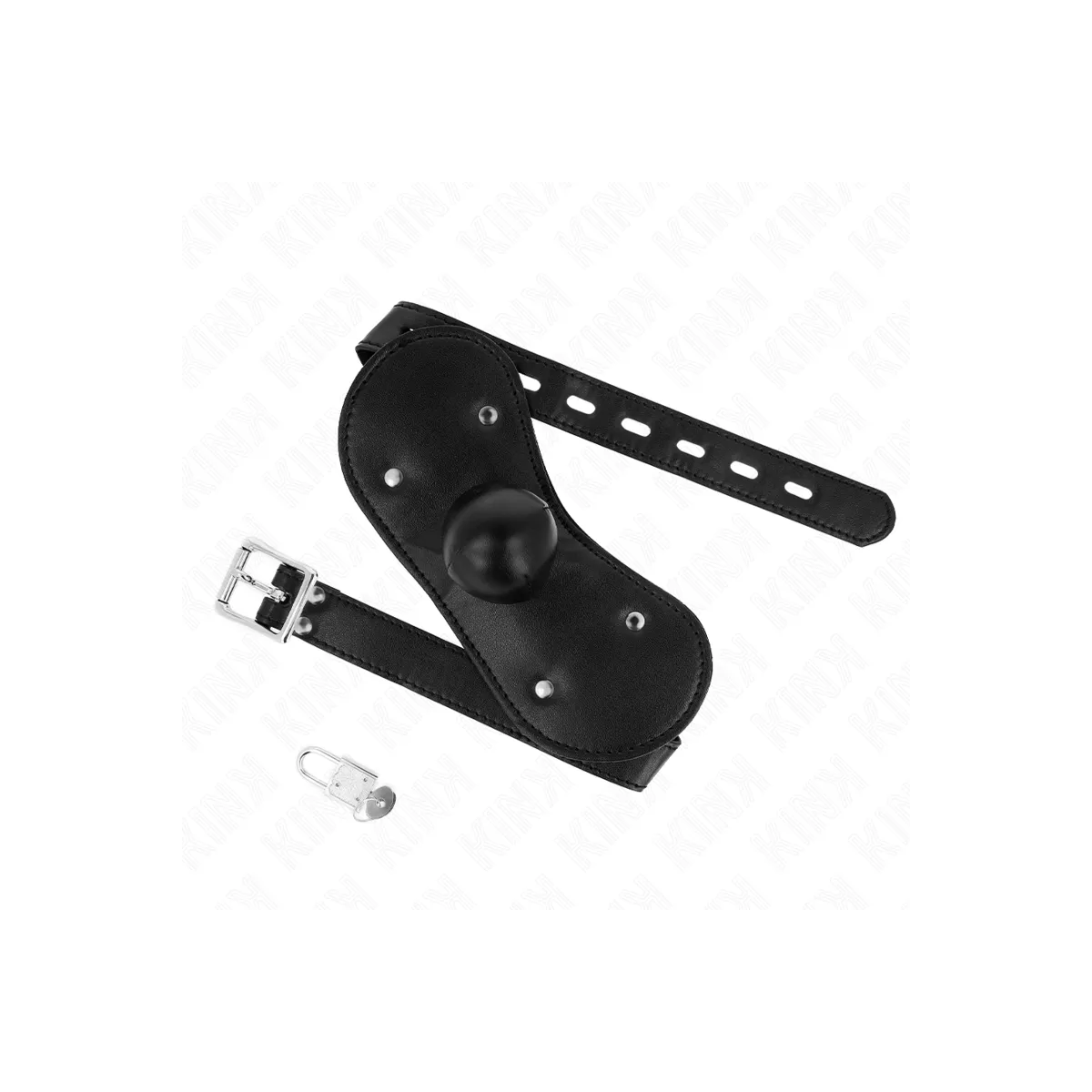 Ball Gag Mundmaske mit Schloss Verstellbar 42-60 cm von Kink Collar & Gag | Fesselliebe.de