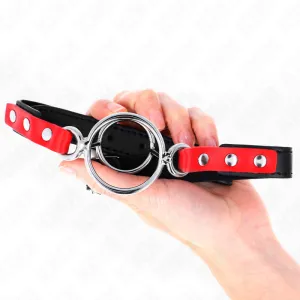 Knebel mit Mehreren O-Ringen 4 / 4,8 cm Rot 38 X 56 cm von Kink Collar & Gag