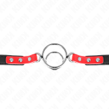 Knebel mit Mehreren O-Ringen 4 / 4,8 cm Rot 38 X 56 cm von Kink Collar & Gag | Fesselliebe.de