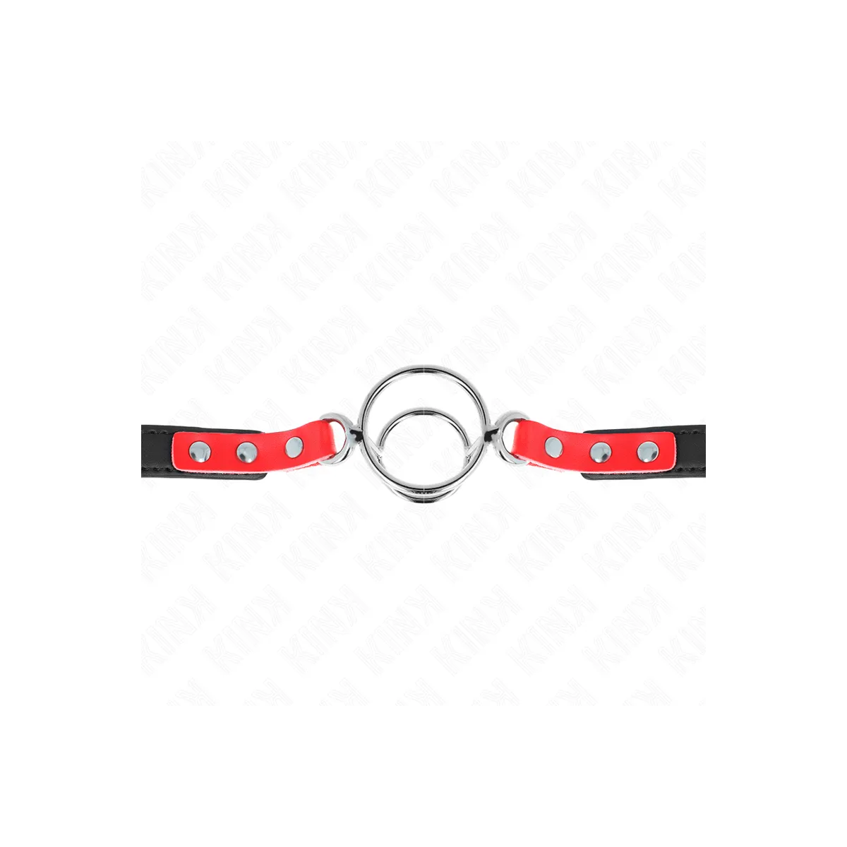 Knebel mit Mehreren O-Ringen 4 / 4,8 cm Rot 38 X 56 cm von Kink Collar & Gag | Fesselliebe.de