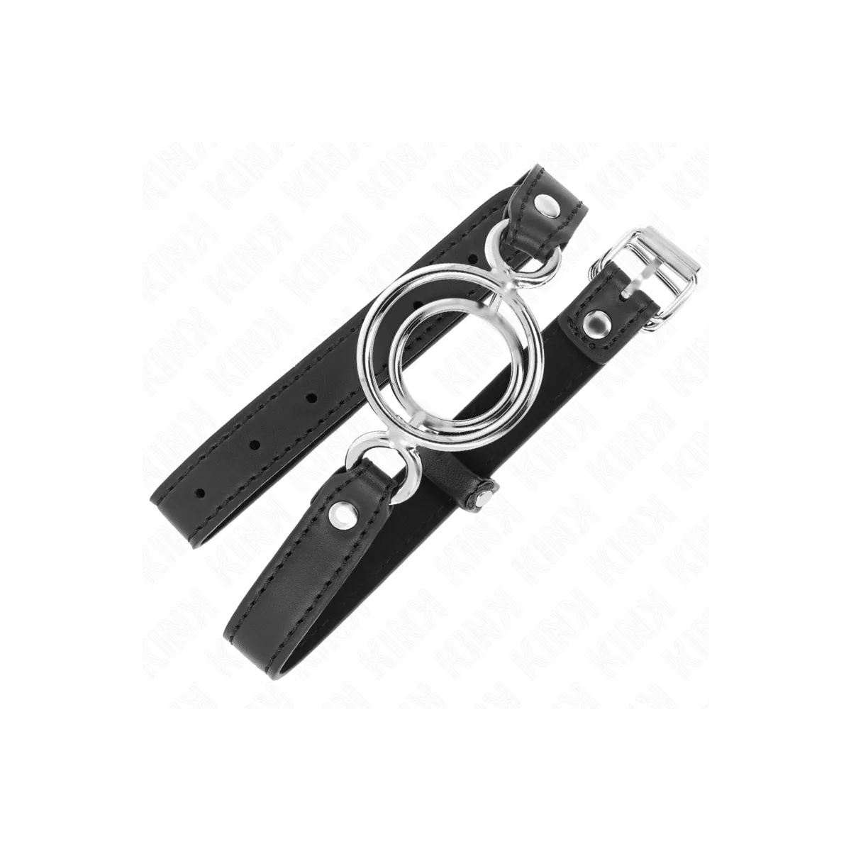 Knebel mit Mehreren O-Ringen 5 cm Schwarz 63 X 2,5 cm von Kink Collar & Gag | Fesselliebe.de