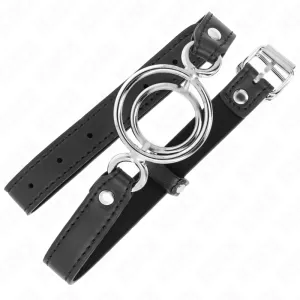 Knebel mit Mehreren O-Ringen 5 cm Schwarz 63 X 2,5 cm von Kink Collar & Gag
