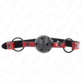 Glänzender Kunstlederball 4,5 cm Knebel 63,5 X 2 cm Verstellbar 41 X 59 cm von Kink Collar & Gag | Fesselliebe.de