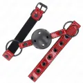Glänzender Kunstlederball 4,5 cm Knebel 63,5 X 2 cm Verstellbar 41 X 59 cm von Kink Collar & Gag