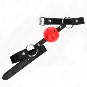 Hohl, Hart, Roter Ball, 4,5 cm, Gag, Modell 1, 63,5 X 2 cm von Kink Collar & Gag