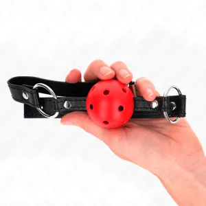 Hohl, Hart, Roter Ball, 4,5 cm, Gag, Modell 1, 63,5 X 2 cm von Kink Collar & Gag