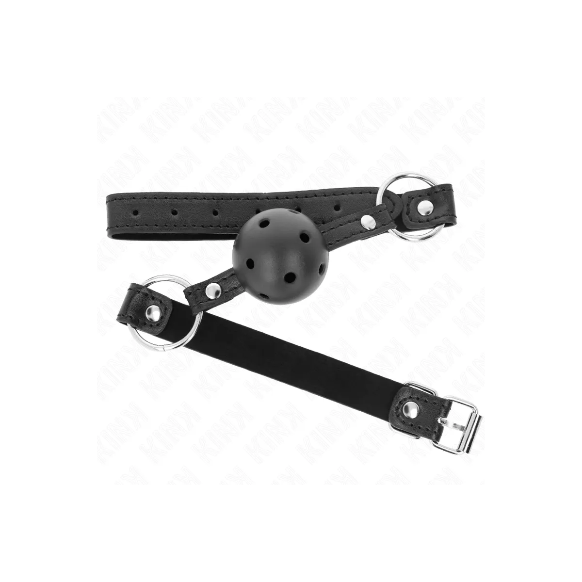 Hohlharter Schwarzer Ball 4,5 cm Gag Modell 1 63,5 X 2 cm von Kink Collar & Gag | Fesselliebe.de