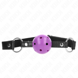 Hohl, Hart, Lila Kugel, 4,5 cm, Knebel, 63,5 X 2 cm von Kink Collar & Gag | Fesselliebe.de