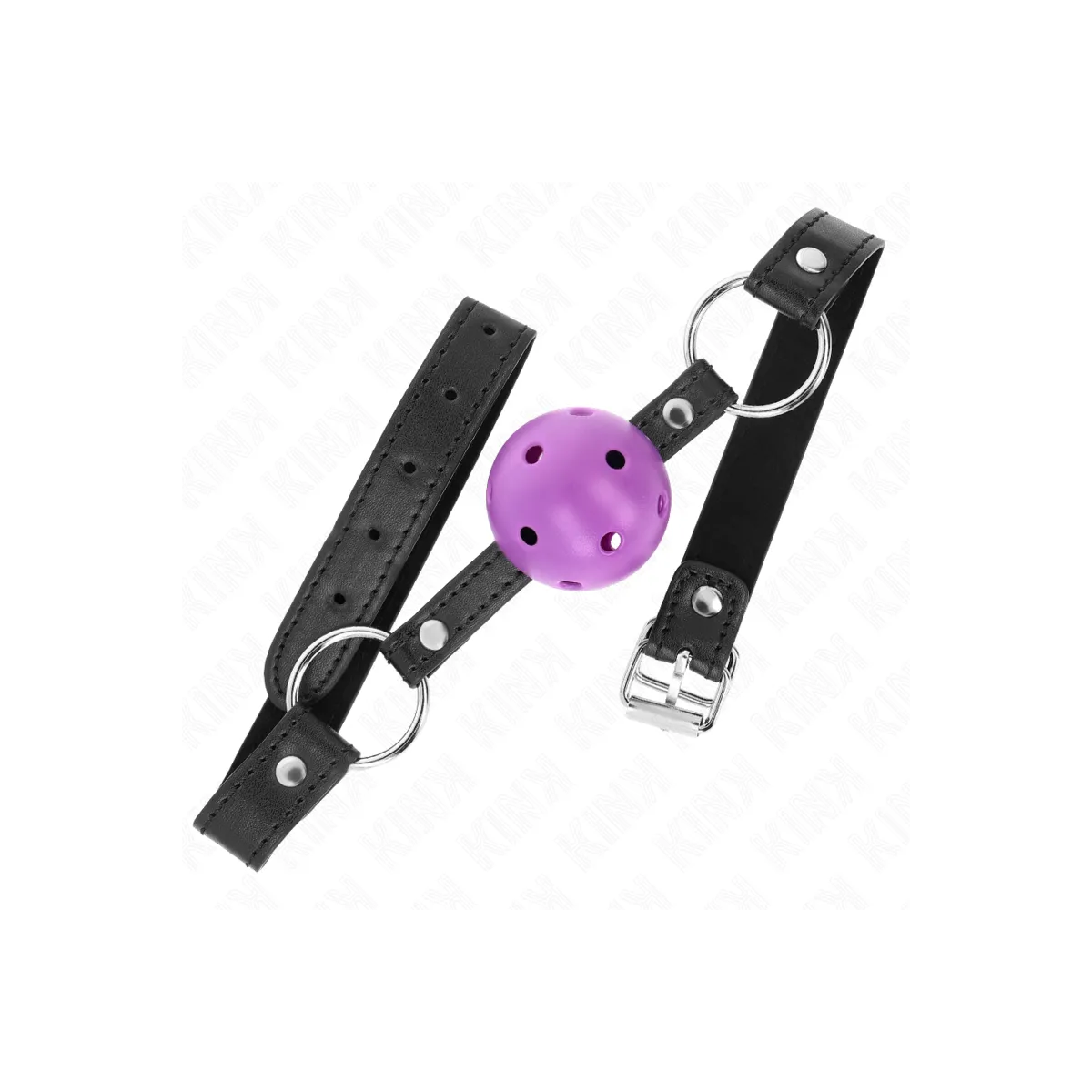 Hohl, Hart, Lila Kugel, 4,5 cm, Knebel, 63,5 X 2 cm von Kink Collar & Gag | Fesselliebe.de