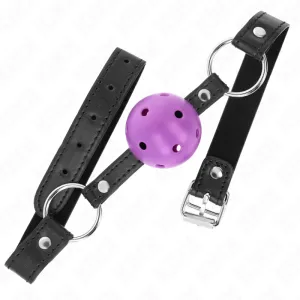 Hohl, Hart, Lila Kugel, 4,5 cm, Knebel, 63,5 X 2 cm von Kink Collar & Gag