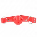 Kompletter Roter Hohlballknebel 62 X 2 cm von Kink Collar & Gag