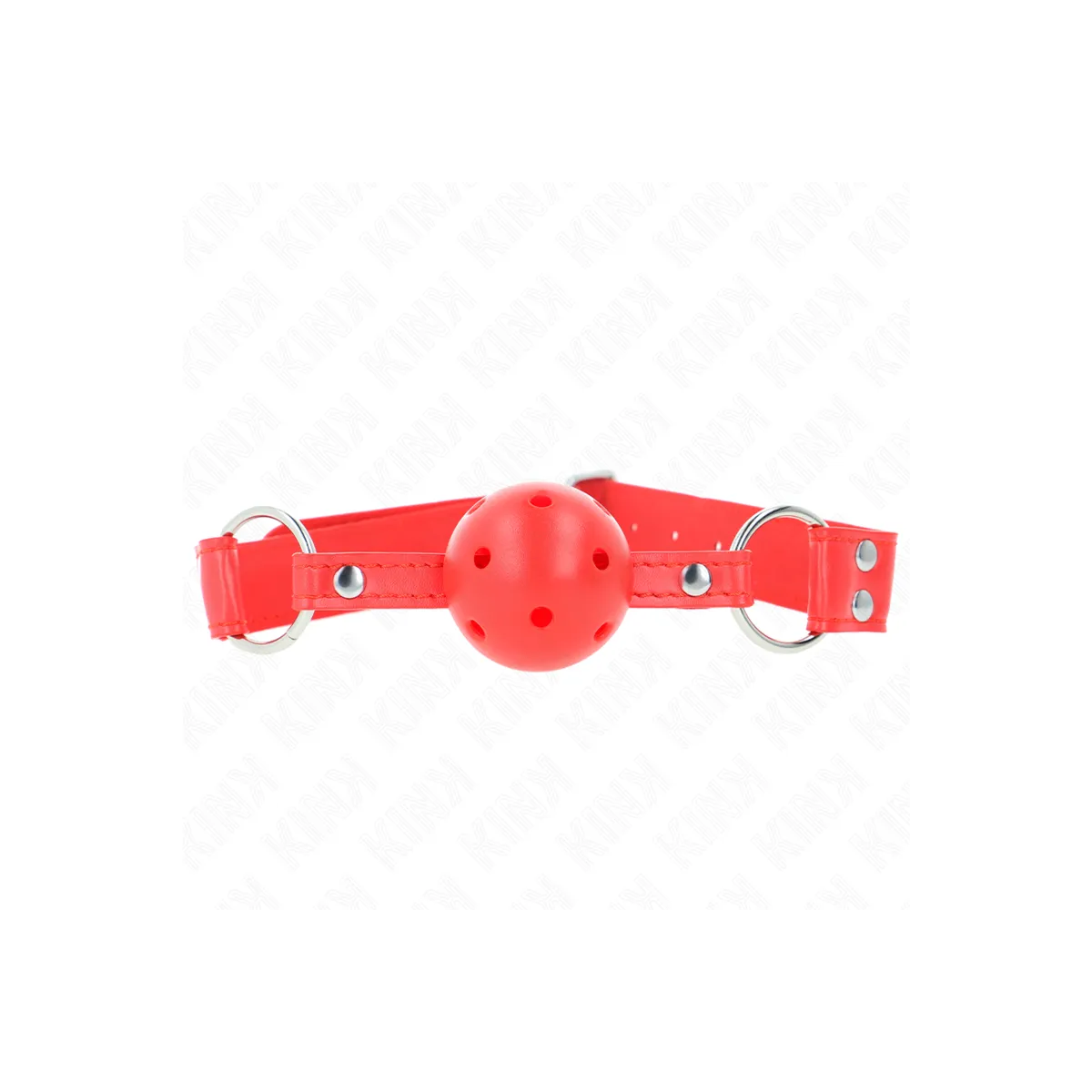 Kompletter Roter Hohlballknebel 62 X 2 cm von Kink Collar & Gag | Fesselliebe.de