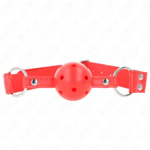 Kompletter Roter Hohlballknebel 62 X 2 cm von Kink Collar & Gag | Fesselliebe.de