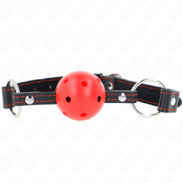 Hohlharter Roter Ballknebel Modell 2 65 X 2,5 cm von Kink Collar & Gag | Fesselliebe.de