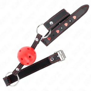 Hohlharter Roter Ballknebel Modell 2 65 X 2,5 cm von Kink Collar & Gag