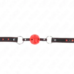 Hohlharter Roter Ballknebel Modell 2 65 X 2,5 cm von Kink Collar & Gag