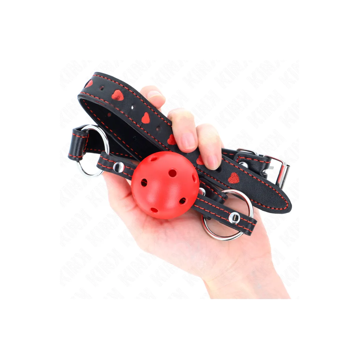 Hohlharter Roter Ballknebel Modell 2 65 X 2,5 cm von Kink Collar & Gag | Fesselliebe.de