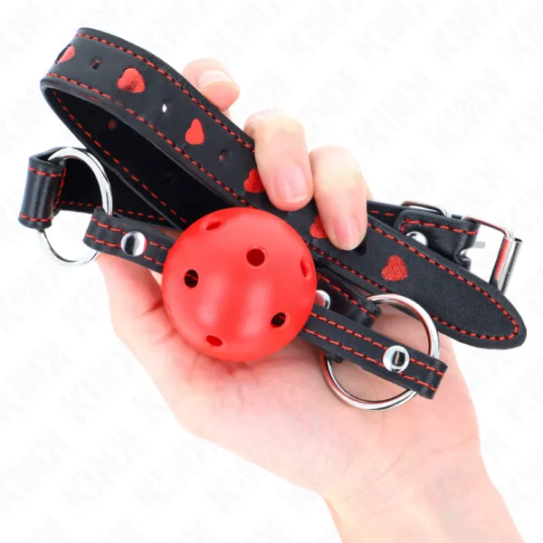 Hohlharter Roter Ballknebel Modell 2 65 X 2,5 cm von Kink Collar & Gag | Fesselliebe.de