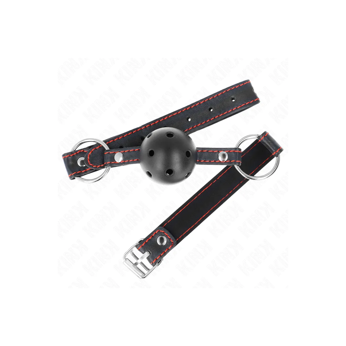 Hohlharter Schwarzer Ballknebel Modell 2 65 X 2,5 cm von Kink Collar & Gag | Fesselliebe.de
