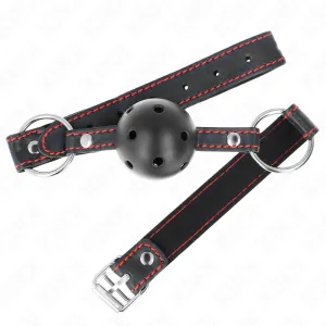 Hohlharter Schwarzer Ballknebel Modell 2 65 X 2,5 cm von Kink Collar & Gag