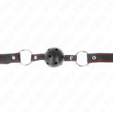 Hohlharter Schwarzer Ballknebel Modell 2 65 X 2,5 cm von Kink Collar & Gag | Fesselliebe.de