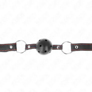 Hohlharter Schwarzer Ballknebel Modell 2 65 X 2,5 cm von Kink Collar & Gag