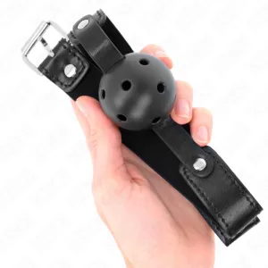 Schwarzer Atmungsaktiver Ball 4,5 cm Knebel 65 X 2,5 cm von Kink Collar & Gag