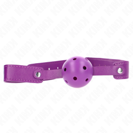 Lila Atmungsaktiver Ball 4,5 cm Mag 65 X 2,5 cm von Kink Collar & Gag | Fesselliebe.de
