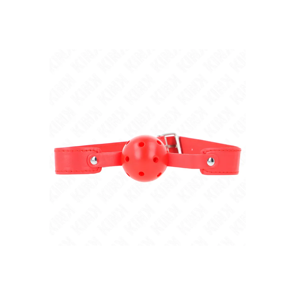 Roter Atmungsaktiver Ball 4,5 cm Knebel 65 X 2,5 cm von Kink Collar & Gag | Fesselliebe.de