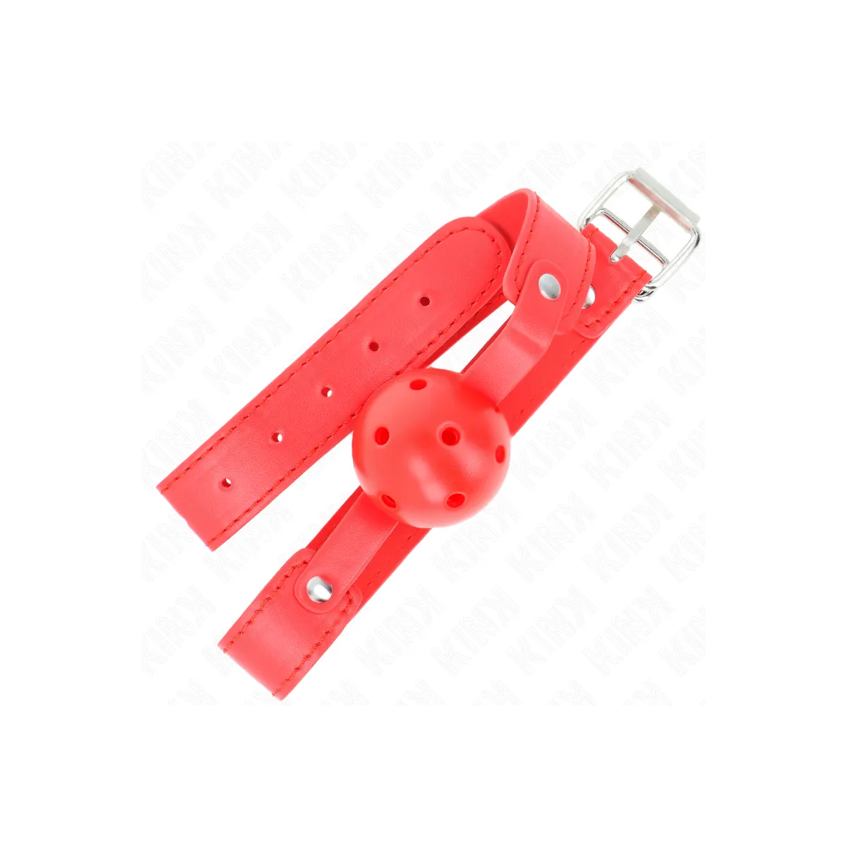 Roter Atmungsaktiver Ball 4,5 cm Knebel 65 X 2,5 cm von Kink Collar & Gag | Fesselliebe.de