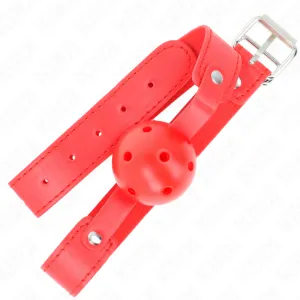 Roter Atmungsaktiver Ball 4,5 cm Knebel 65 X 2,5 cm von Kink Collar & Gag