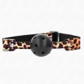 Leopard Atmungsaktiver Ball 4,5 cm Gag 65 X 2,5 cm von Kink Collar & Gag